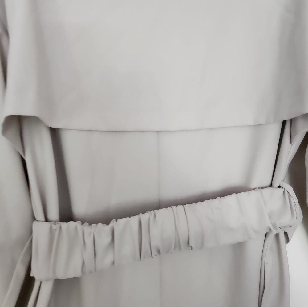 12 STOREEZ Trecnh Midi Belted Dress Size Large New - Picture 3 of 6